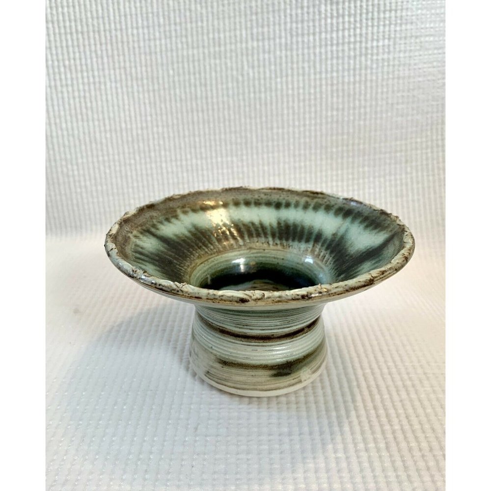 Vintage pottery ikebana vase Signed Oriental Japandi Minimalist - Picture 9 of 9